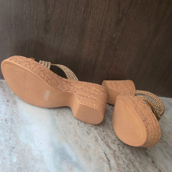 NEW Wedge sandals with Lurex - Picture 4 of 4